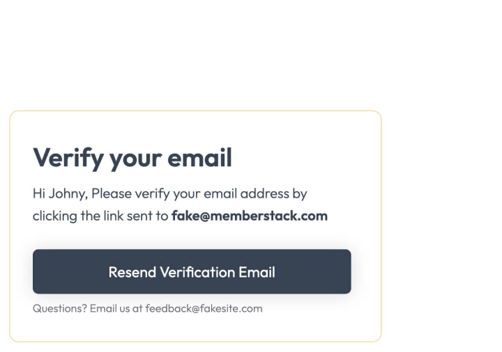 Email Verification Page for flow